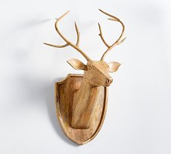 Open Box: Wood Carved Stag
