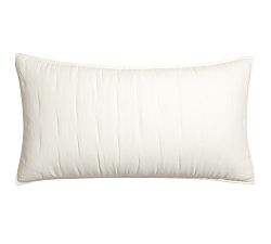 Open Box: Belgian Flax Linen Tufted Quilted Sham, King, Set of 2 - Classic Ivory