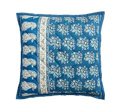 Open Box: Regan Handcrafted Reversible Quilted Sham, Euro - Blue