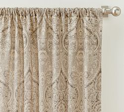 Open Box: Mackenna Paisley Printed Blackout Curtain, 50" x 84" - Taupe
