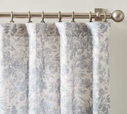 Open Box: Sorrel Toile Curtain, 50"W x 108"L - Blue
