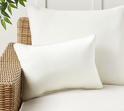 Open Box: Sunbrella&#174; Contrast Piped Solid Outdoor Pillow, 14&quot; x 20&quot; - Natural
