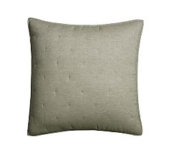 Open Box: Belgian Flax Linen Tufted Quilted Sham, Euro, Set of 2 - Loden