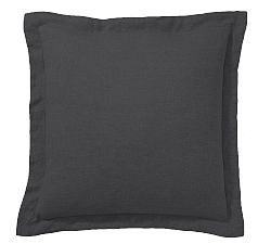 Open Box: Belgian Flax Linen Sham, Euro, Set of 3 - Ebony