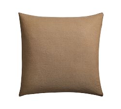 Open Box: Classic Belgian Flax Linen Knife Edge Sham, Euro, Set of 3 - Toffee