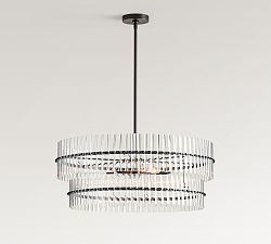 Open Box: Mallory Crystal Round Chandelier, Large 30" Diam. - Bronze