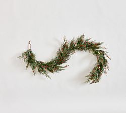 Open Box: Lit Cedar Berry Pine Garland, 5' - Red