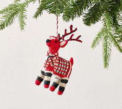 Open Box: Felt Black and Red Reindeer