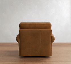Buchanan Roll Arm Leather Swivel Chair