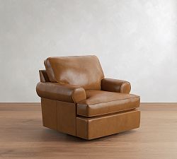 Buchanan Roll Arm Leather Swivel Chair