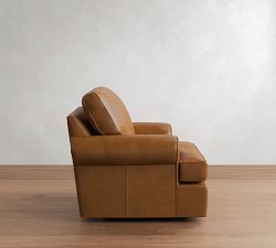 Buchanan Roll Arm Leather Swivel Chair
