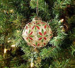 Holiday Floral Ball Ornament