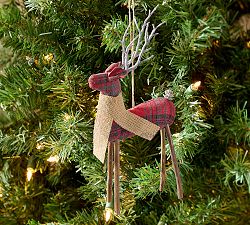 Plaid Oversized Deer Ornament