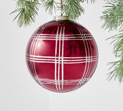 Stewart Plaid Etched Ornament