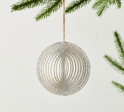 Sparkly Silver Geometric Ornament