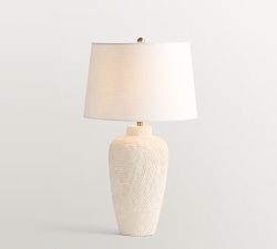 Textured Earthenware Ceramic Table Lamp (25"-29")