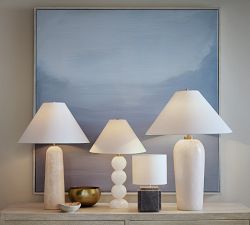 Ela Alabaster Stacked Table Lamp (22&quot;)