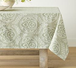 Lena Medallion Organic Cotton Tablecloth