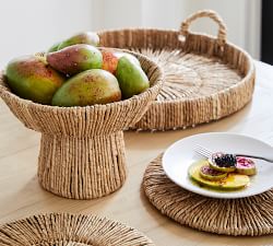 Malibu Handwoven Seagrass Footed Bowl
