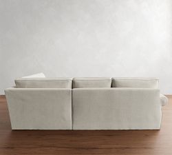 Pearce Roll Arm Slipcovered 3-Piece Bumper Sectional (133")