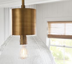 Valerie Ribbed Glass Pendant (17")