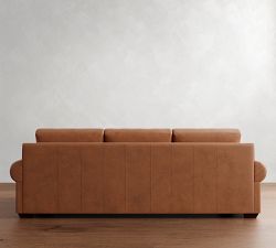 Big Sur Roll Arm Deep Seat Leather Sofa (78"&ndash;107")