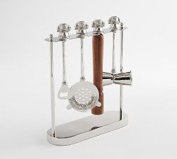 Figural Hound 4-Piece Bar Tool Set