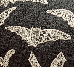 Beaded Bat Embroidered Lumbar Pillow