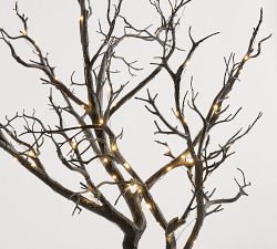 Faux Lit Black Potted Tree