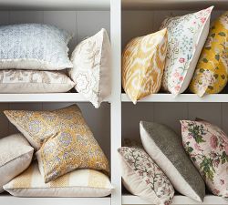 Spring Floral Embroidered Pillow