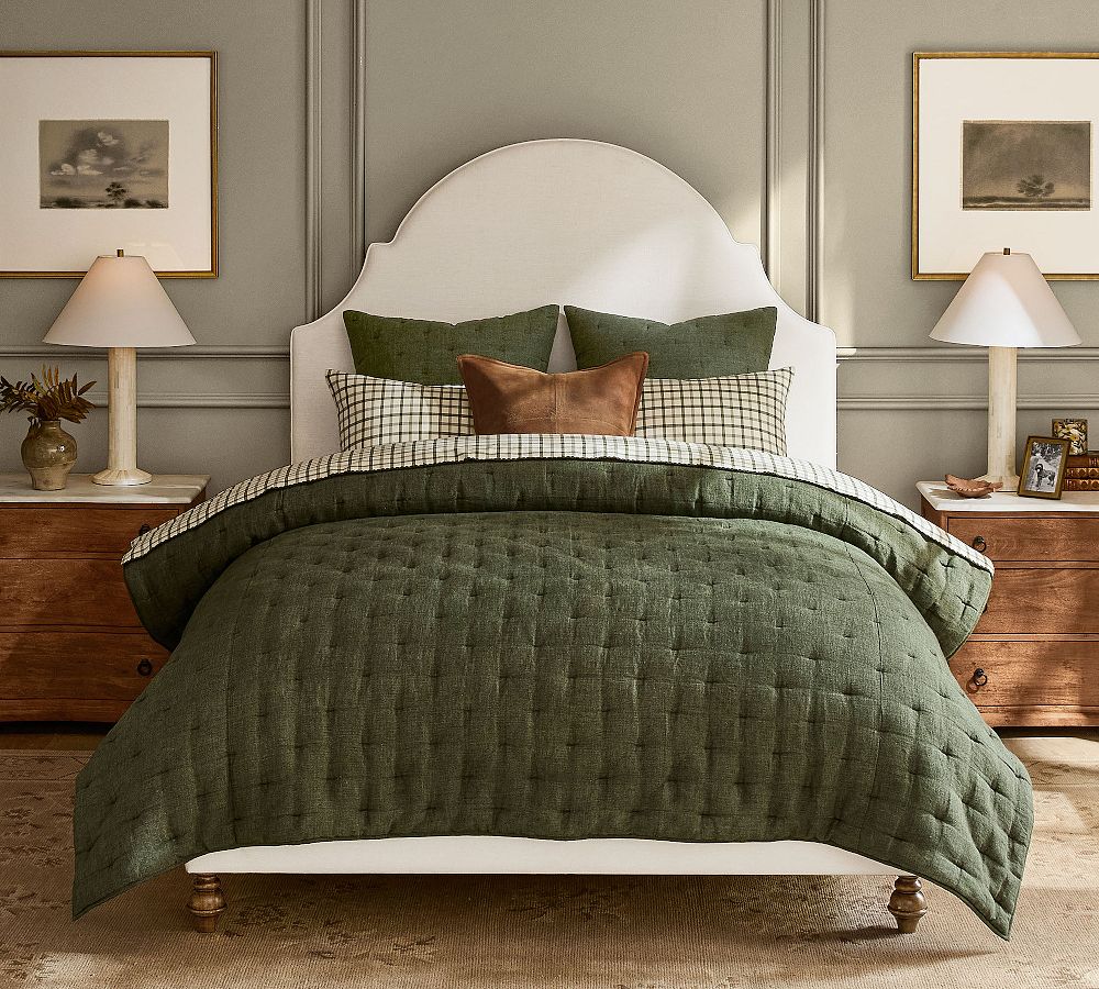 Everyday Linen Comfort Quilt - Dark Loden - Queen