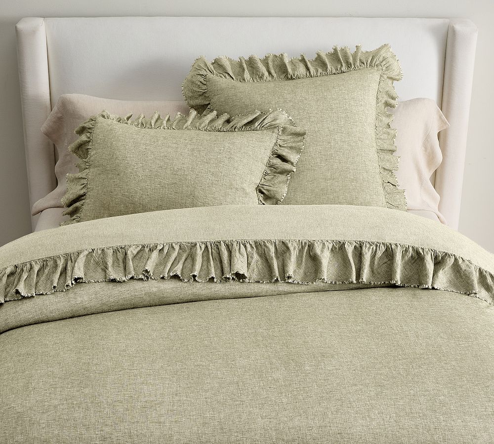 Queen Aloe Green Duvet Cover