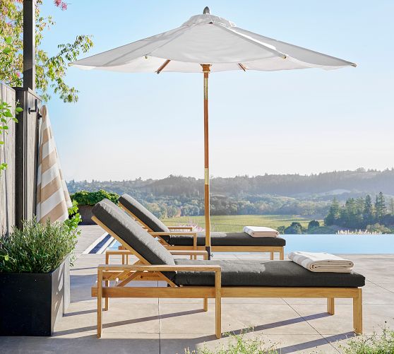 Malibu Teak Outdoor Single Chaise Lounge