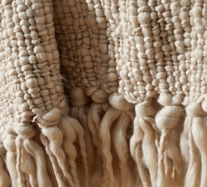 Textured Basketweave Knit Throw | Pottery Barn