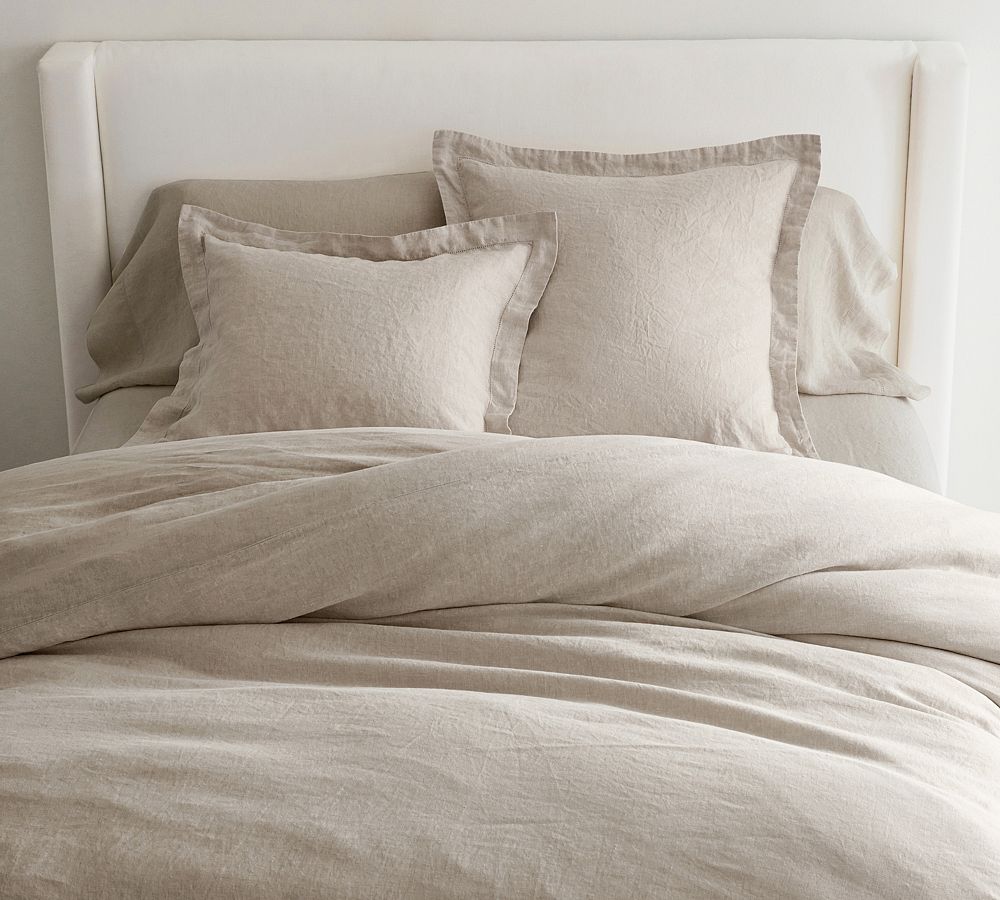 Belgian Flax Linen King/Cal. King Duvet Cover in Warm Gray