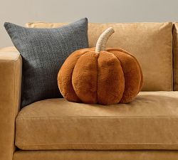 Faux Fur Pumpkin Shaped Pillow