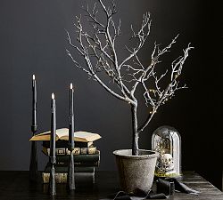 Faux Lit Black Potted Tree