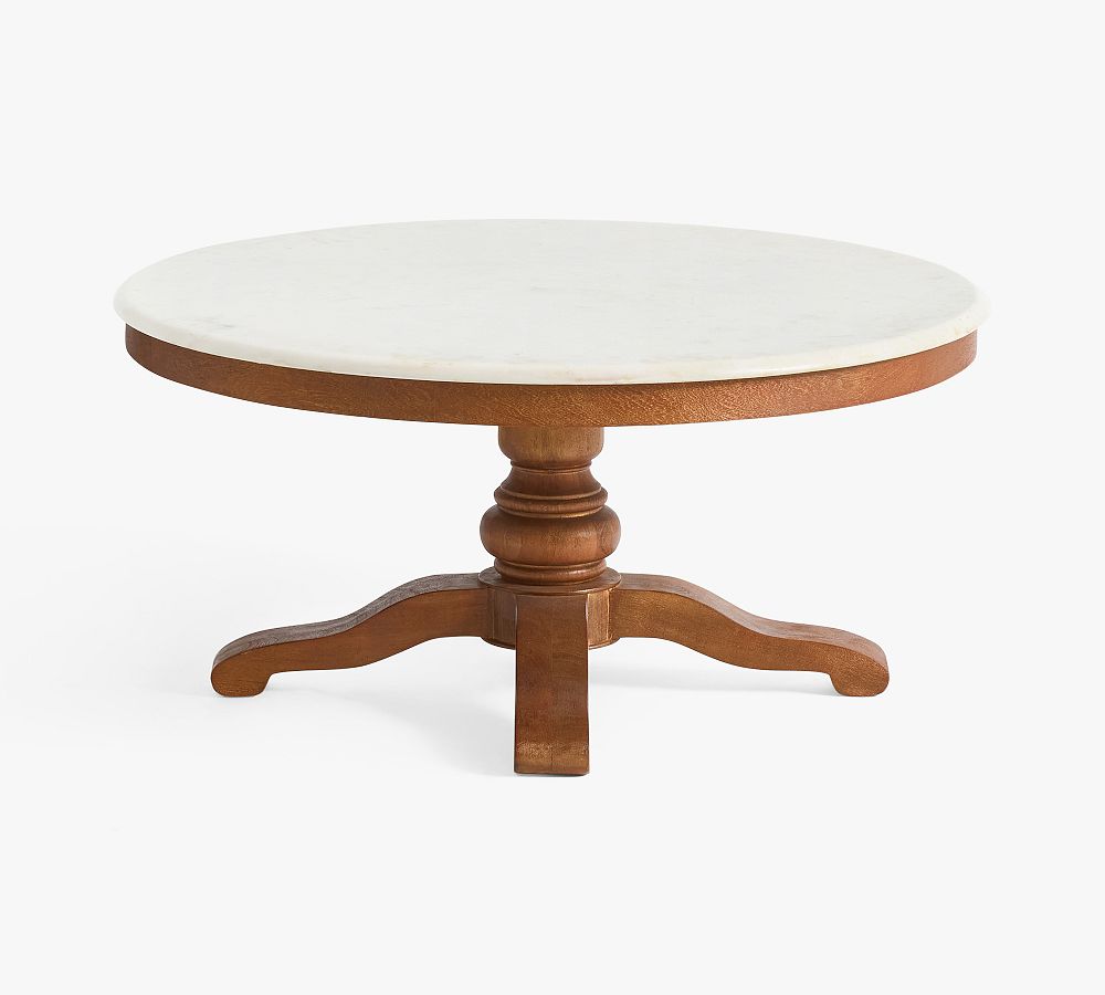 Scarlett Round Marble Coffee Table (36") - Brogan Brown, 36"