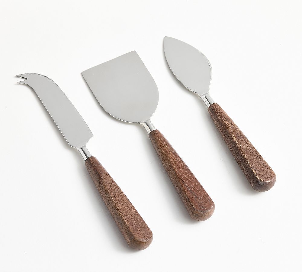 Chateau Wood Cheese Knives - Set of 3 - Set of 3 - Dark Brown