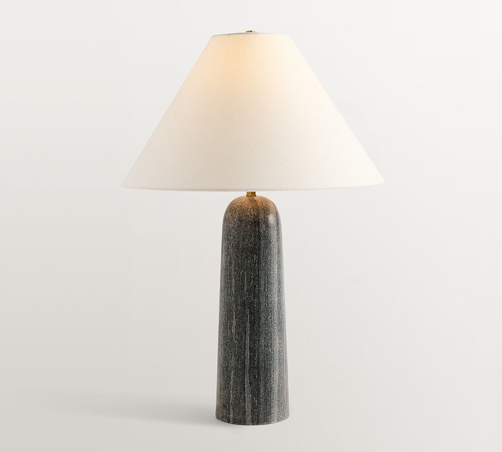 Marlo Marble Table Lamp (19"-27") in Black
