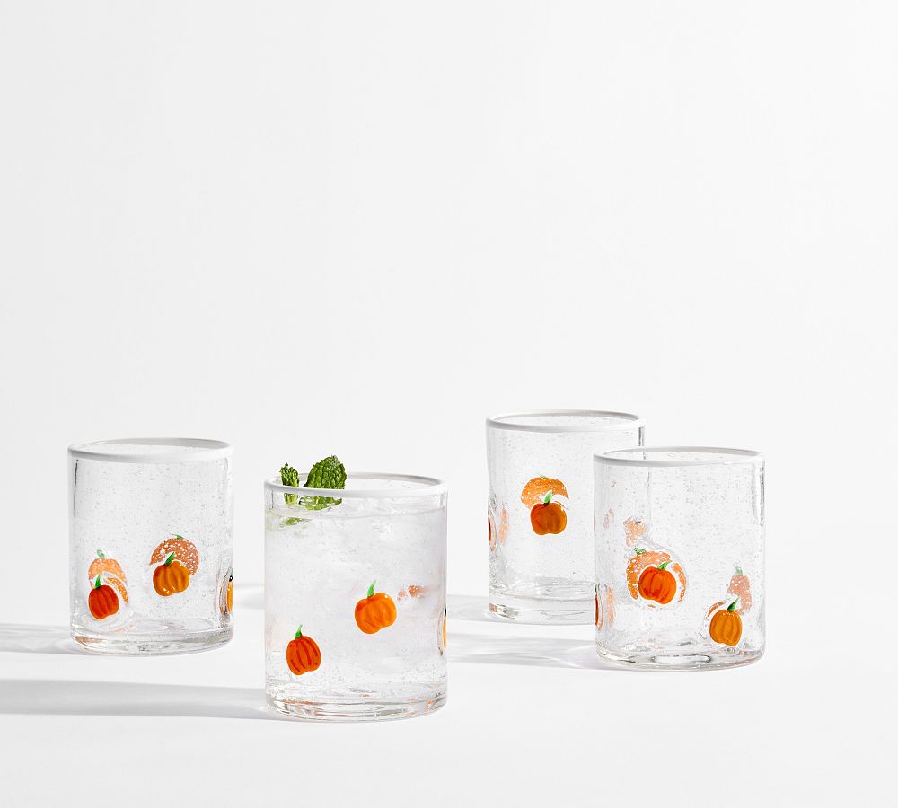 Pumpkin Icon Drinking Glasses - Set of 4