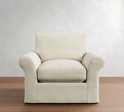 PB Comfort Modern Roll Arm Slipcovered Chair
