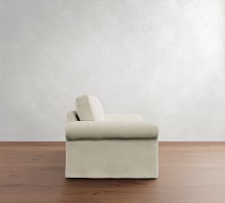 PB Comfort Modern Roll Arm Slipcovered Sofa (67"-120")