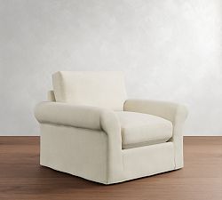 PB Comfort Modern Roll Arm Slipcovered Chair