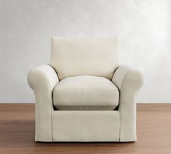 PB Comfort Modern Roll Arm Slipcovered Chair