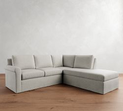 Cameron Modern Roll Arm Slipcovered 3-Piece Bumper Sectional (100")