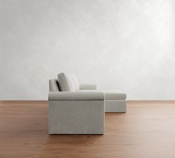 Cameron Modern Roll Arm Slipcovered Chaise Sectional (100")