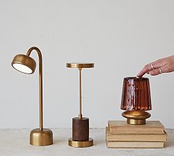 Antique Brass LED Touch Sensor Portable Table Lamp