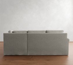 Cameron Modern Roll Arm Slipcovered 3-Piece Bumper Sectional (100")