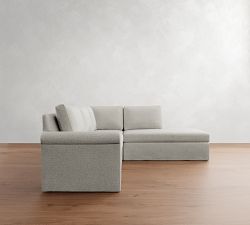 Cameron Modern Roll Arm Slipcovered 3-Piece Bumper Sectional (100")